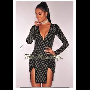 BRAND NEW Hot Miami Styles Studded Slit Dress NWOT